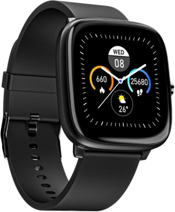 Noise ColorFit Qube SpO2 Charcoal Black Smartwatch - 1.4" inches Full Touch HD, Black, Pink